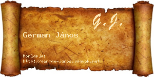 German János névjegykártya
